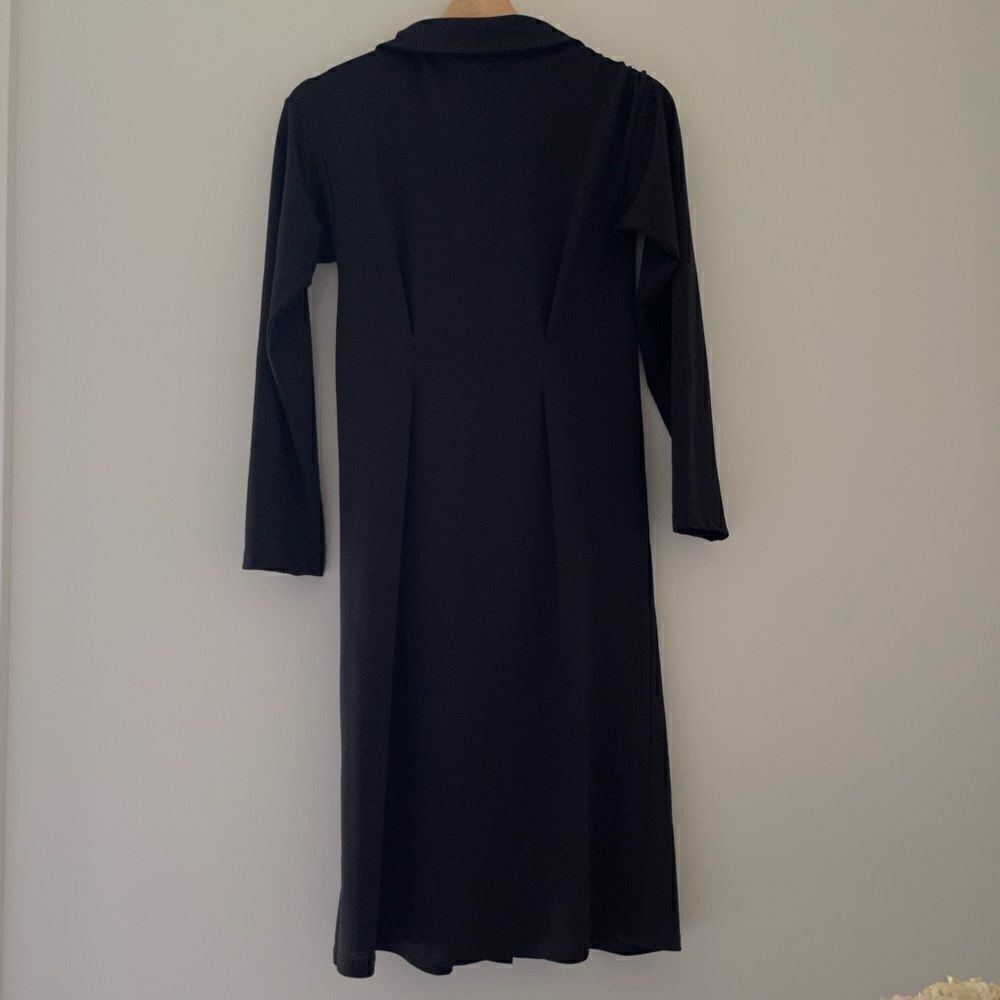 zara black front button up trafaluc dress long sleeves - Picture 6 of 10